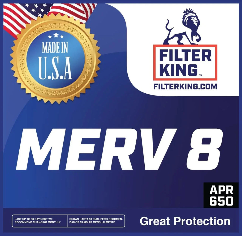 Filter King 12.5x33.5x1a Air Filter | 4-PACK | MERV 8 HVAC Pleated A/C Furnace Filters | MADE IN USA | Actual Size: 12.5 x 33.5 x .75"