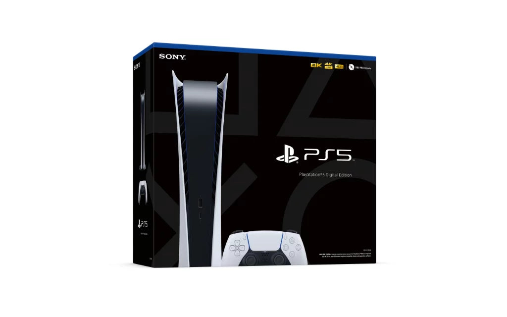 PlayStation 5 Digital PS5 - White Console with Wireless Controller - All Digital Version, 825GB SSD - With PS Plus 3 Month Membership