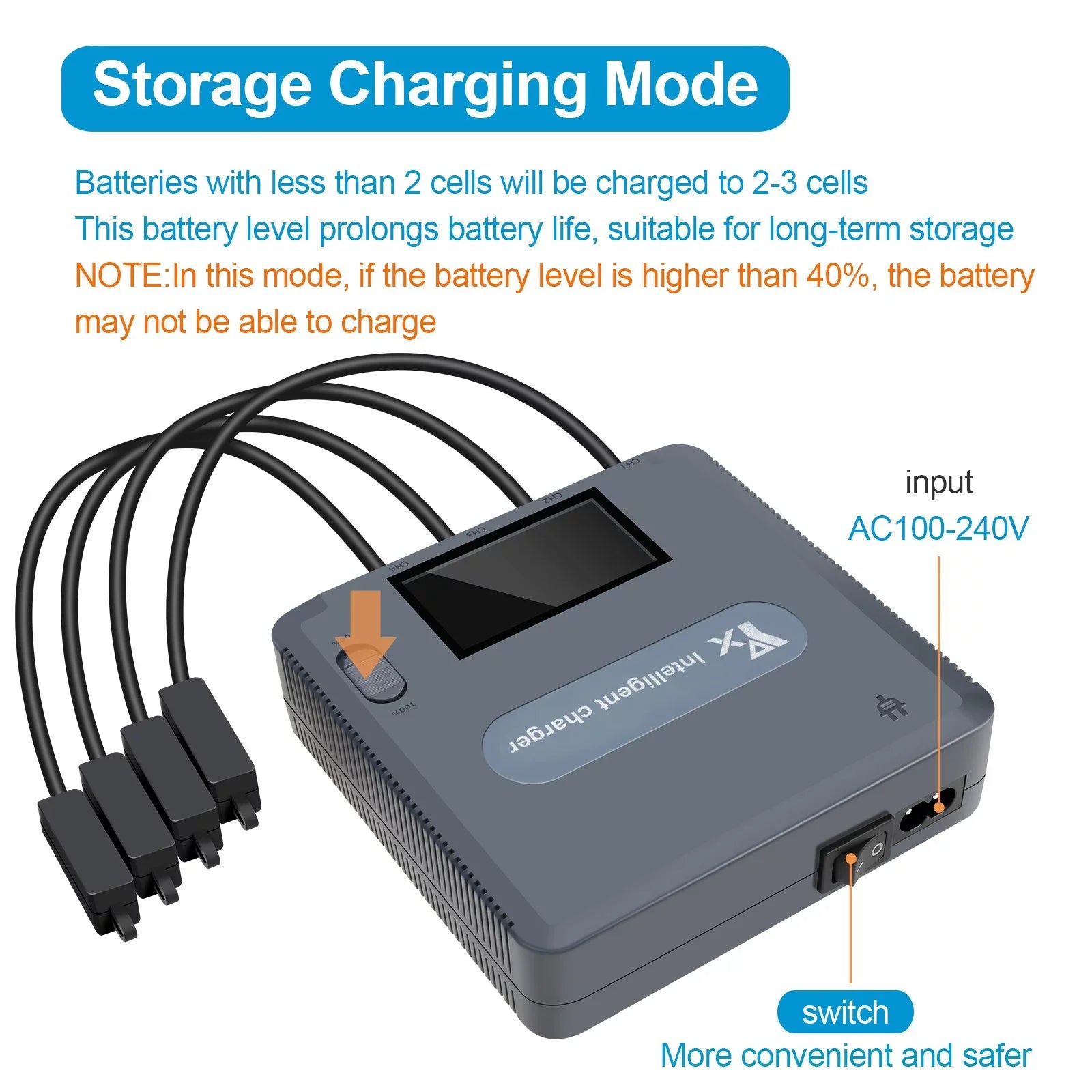 ZiSUGP Matching With DJI Mavic Air 2 And Air 2S Battery Charger Hub With LCD Display 6 In 1 Quick Battery Charger Charging Accessories Photography Drones with Camera 4k