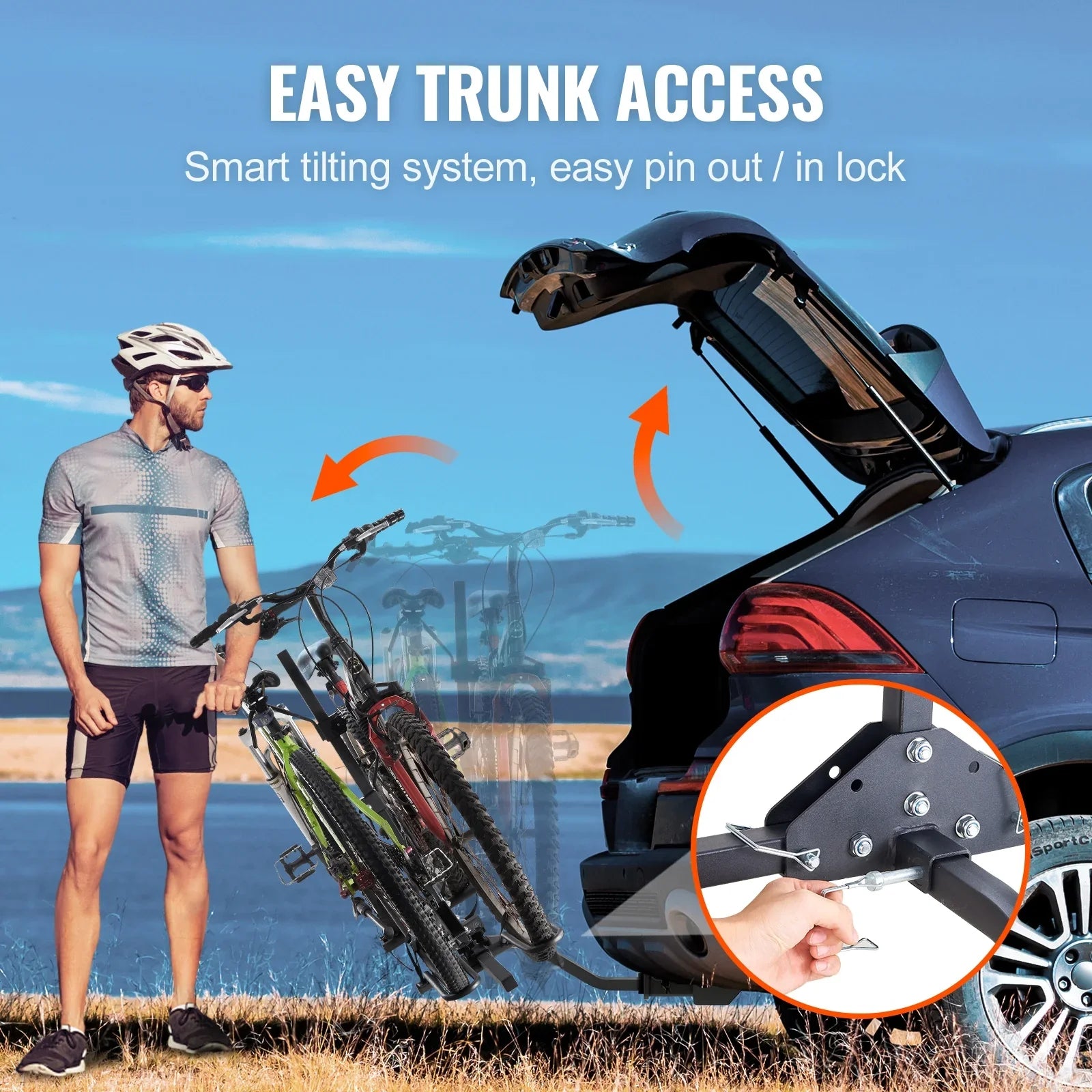 BENTISM 2-Bike Rack 80LBS Hitch Mount Folding Carrier Car Truck SUV 1.25"/2" Receiver
