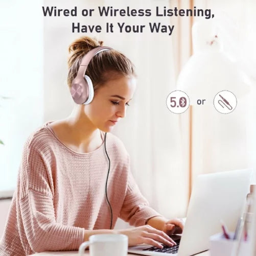 Wireless Headphones Foldable Over Ear Headset w Mic Earphones Hi-Fi Sound G1A for iPad Air 2, iPhone 8 PLUS 7 Plus, Pro 10.5, 6S, 9.7, 13 Pro Max 12 Pro Max 11 Pro Max Plus Mini SE (2020)