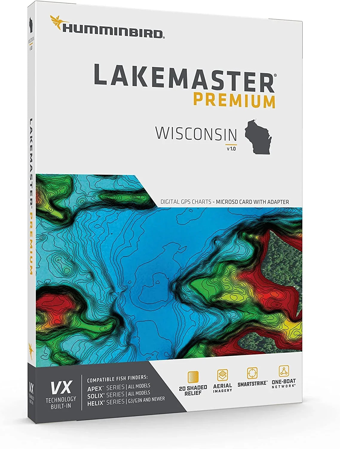 Humminbird LakeMaster Premium Winconsin V1 One Watercraft Network VX Technology