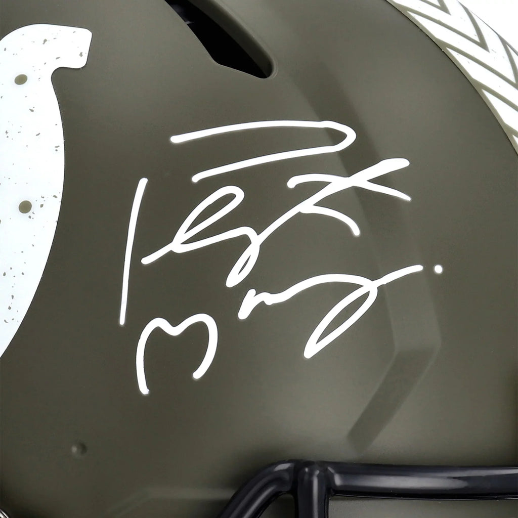 Peyton Manning Indianapolis Colts Autographed Riddell 2022 Salute to Service Speed Authentic Helmet