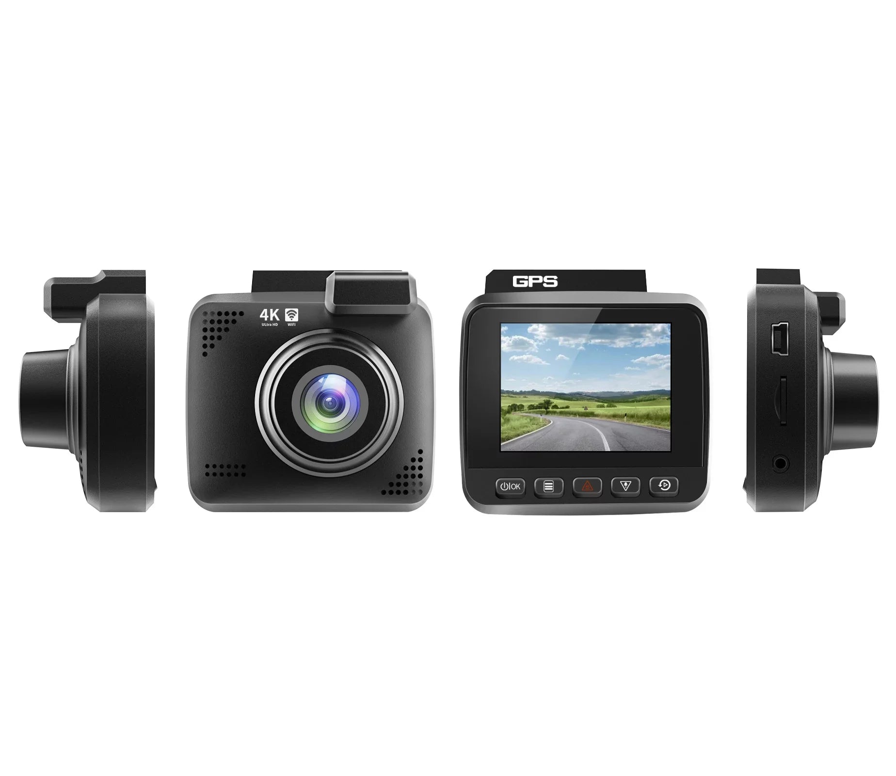 4K Dash Cam for Cars, Dash Cam Front and Rear with Night Vision, 2160P FHD Car Camera, 170° Wide Angle Driving Recorder with G-Sensor, Parking Monitor, Loop Recording, WDR, Built-in WiFi & GPS