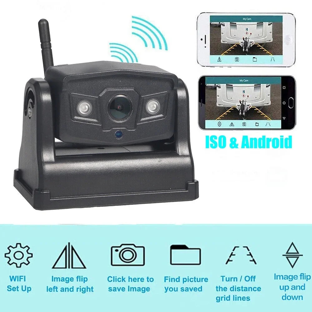 JahyElec WiFi Wireless Backup Camera, Magnetic Mount, 9600mAh Battery, Excellent for Front/Rear View