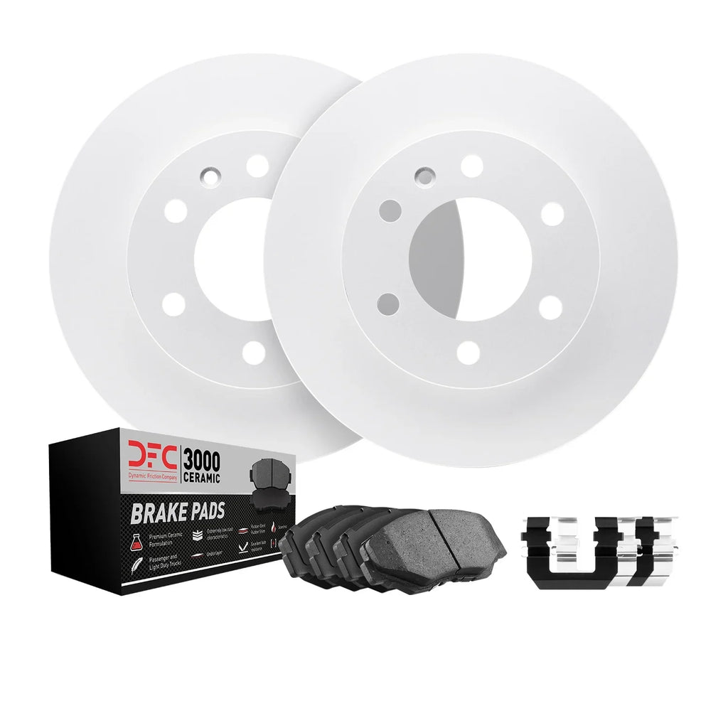 Dynamic Friction Company Front Geospec Brake Rotors with 3000 Series Ceramic Brake Pads includes Hardware 4312-03052 Fits select: 2016 KIA FORTE LX, 2015 KIA FORTE