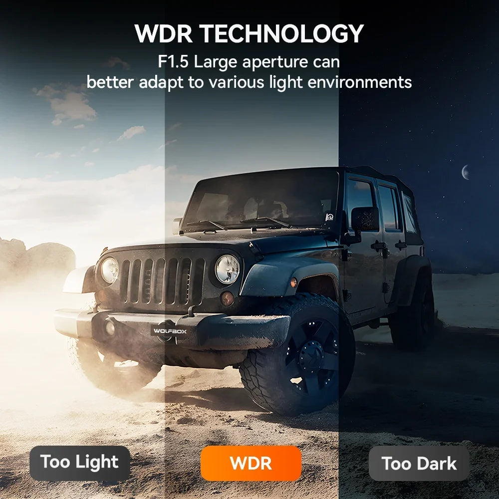 WOLFBOX 12" Rear View Mirror Dash Cam, 4K Mirror Dash Cam Front and 2.5K Rear Camera, Rearview Dash Camera for Car with WDR, Night Vision, Free 64GB Card & GPS