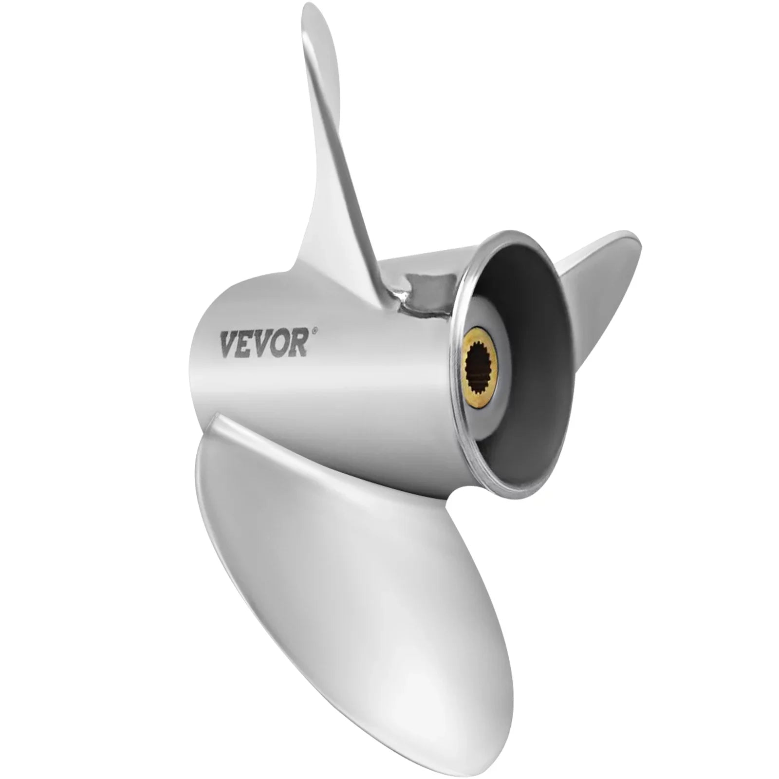 VEVOR Outboard Propeller, 3-Blade 14.5" x 21" Vessel Propeller, Replace for OEM 3860709, Matching with SX Sterndrives Outboard Volvo Penta Engine, Right-handed Steel Propeller Steel & 19 Spline Teeth