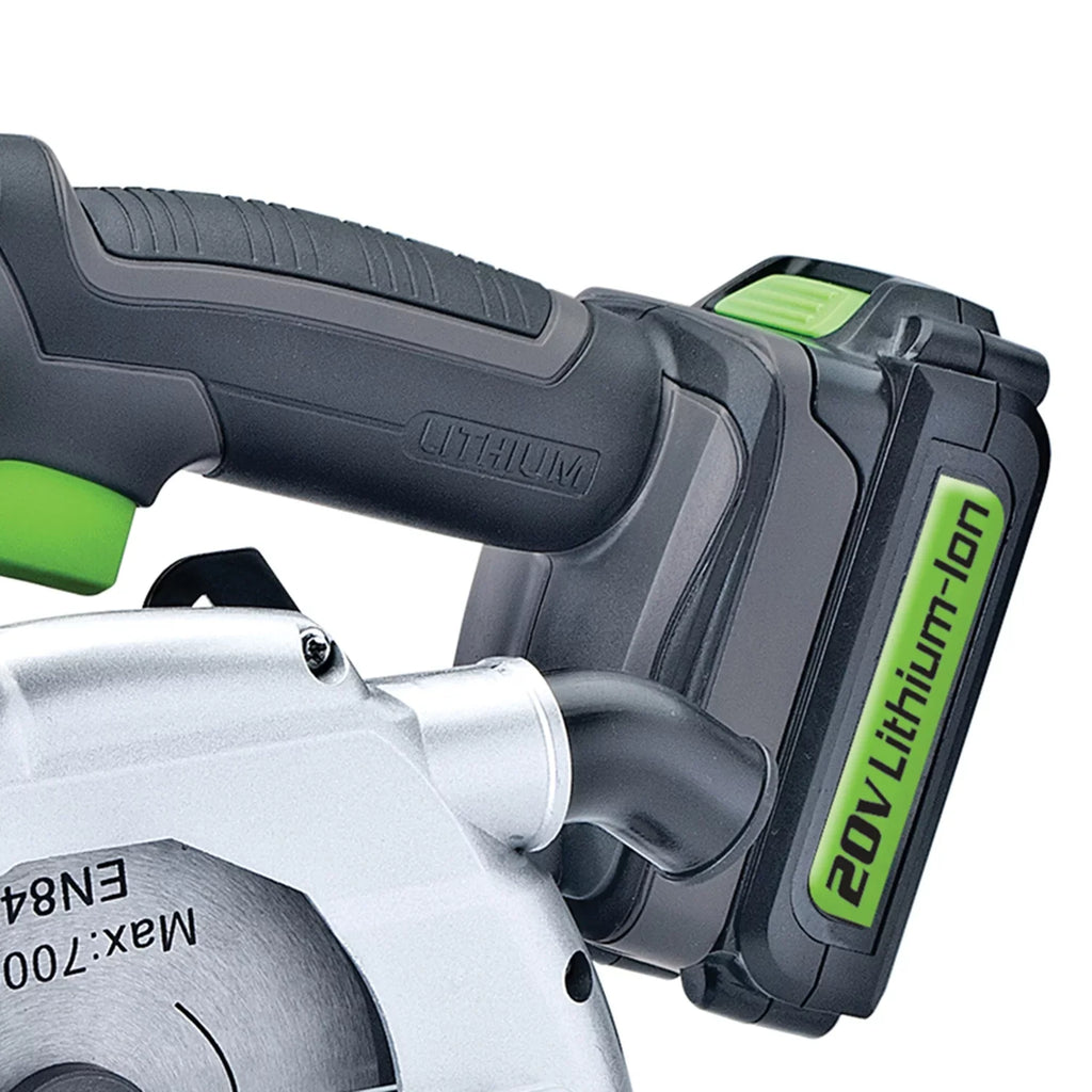 Genesis GLCS2055A 20-Volt Li-Ion 5-1/2-In. Circular Saw with Charger, Rip Guide, and Blade