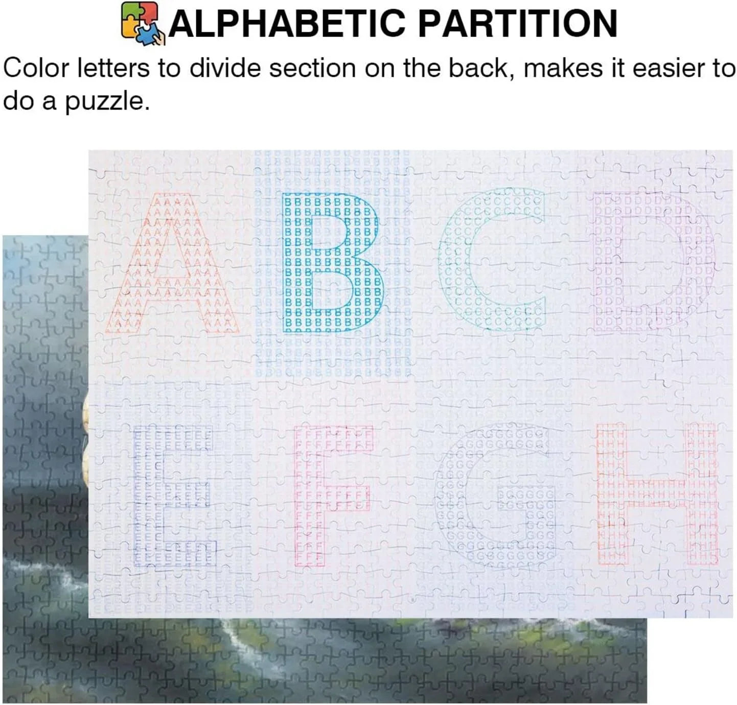 SKYSONIC Oil Paintings Sea Landscape Ship 500 Pcs of Irregular Puzzle in a Box, Printed with Colored Letters on Back to Reduce Difficulty, a Happy Time of Cooperation