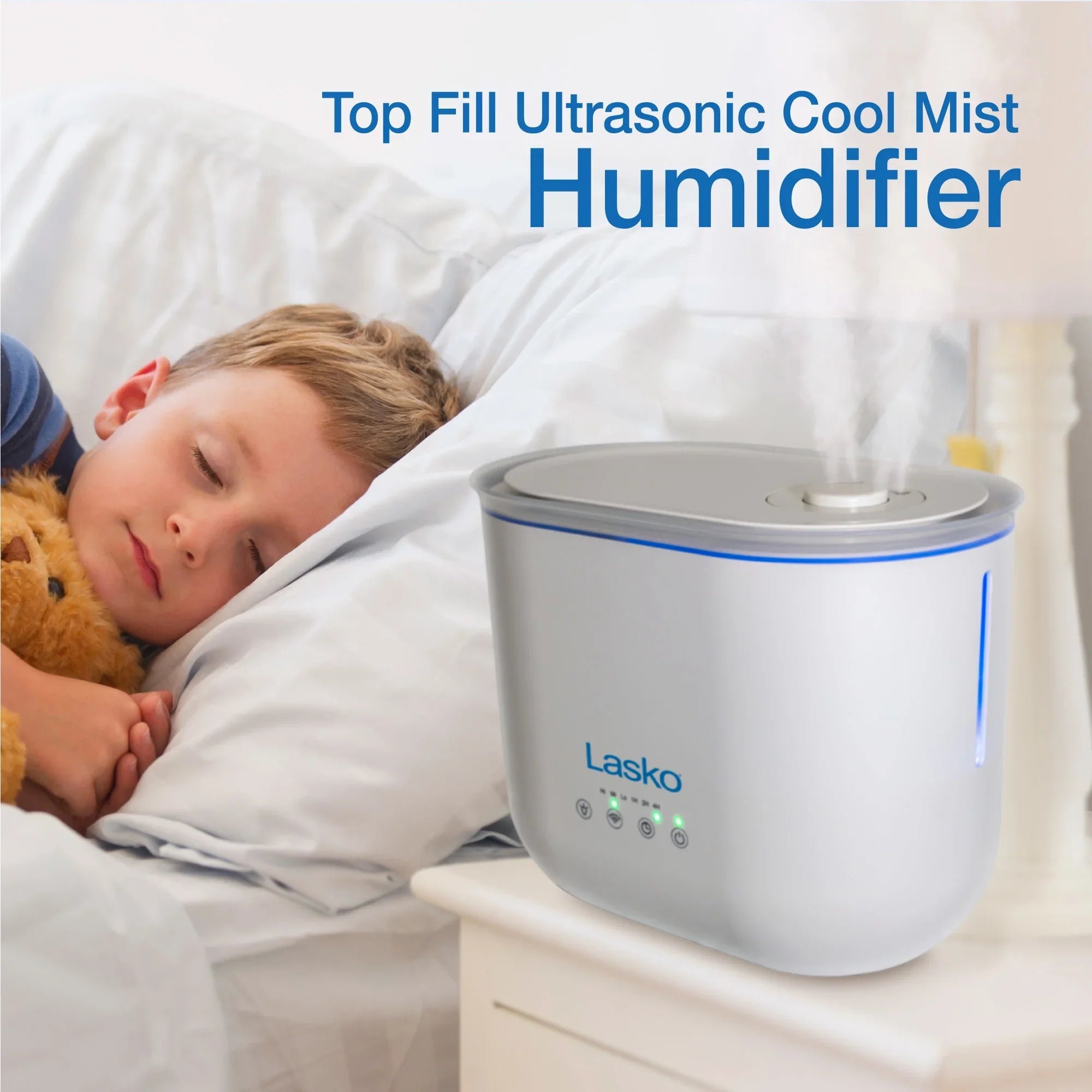 Lasko 0.92 Gallon, 18-Hour Cool Mist Ultrasonic Humidifier with Timer, 370 Sq. ft., UH250