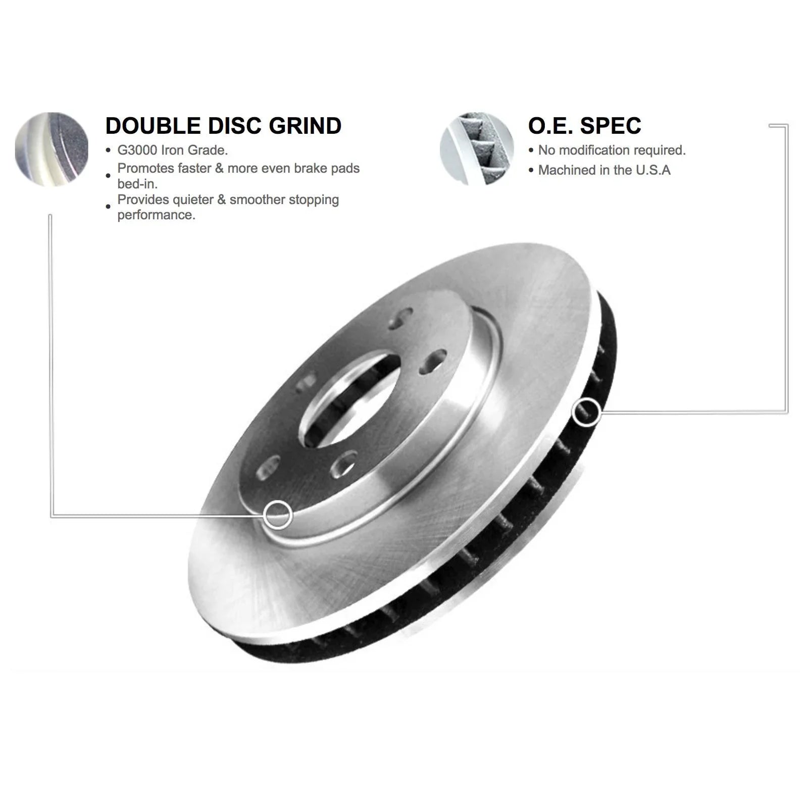R1 Concepts Wfuh1 42108 R1 Concepts Brake Rotor Blank With Optimum Oe Pads & Fits select: 2014-2022 JEEP CHEROKEE, 2015-2017 CHRYSLER 200