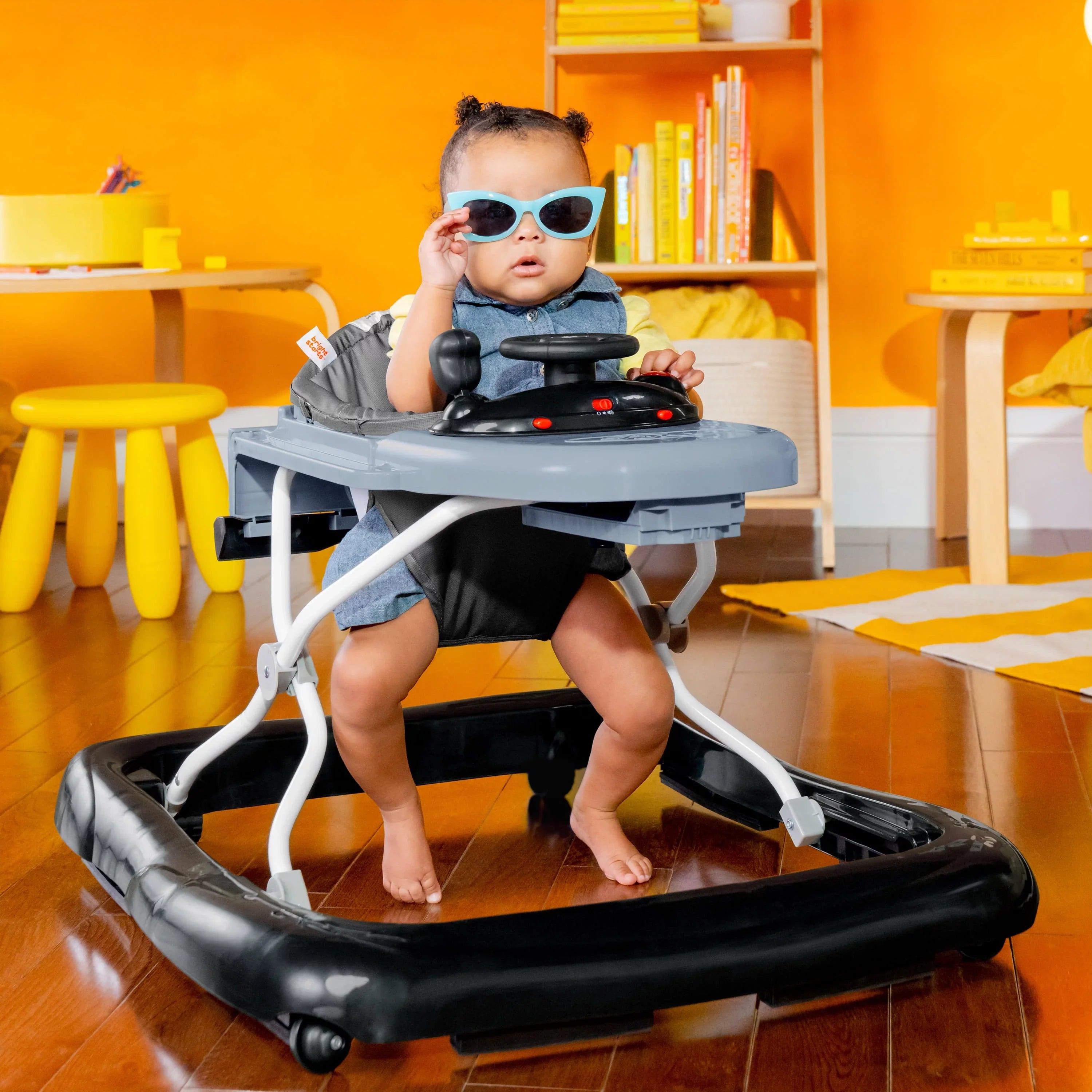 Ford Bronco 4-in-1 Blue Grey Baby Activity Walker with 4 Ways to Play by Bright Starts, Unisex, Newborn +