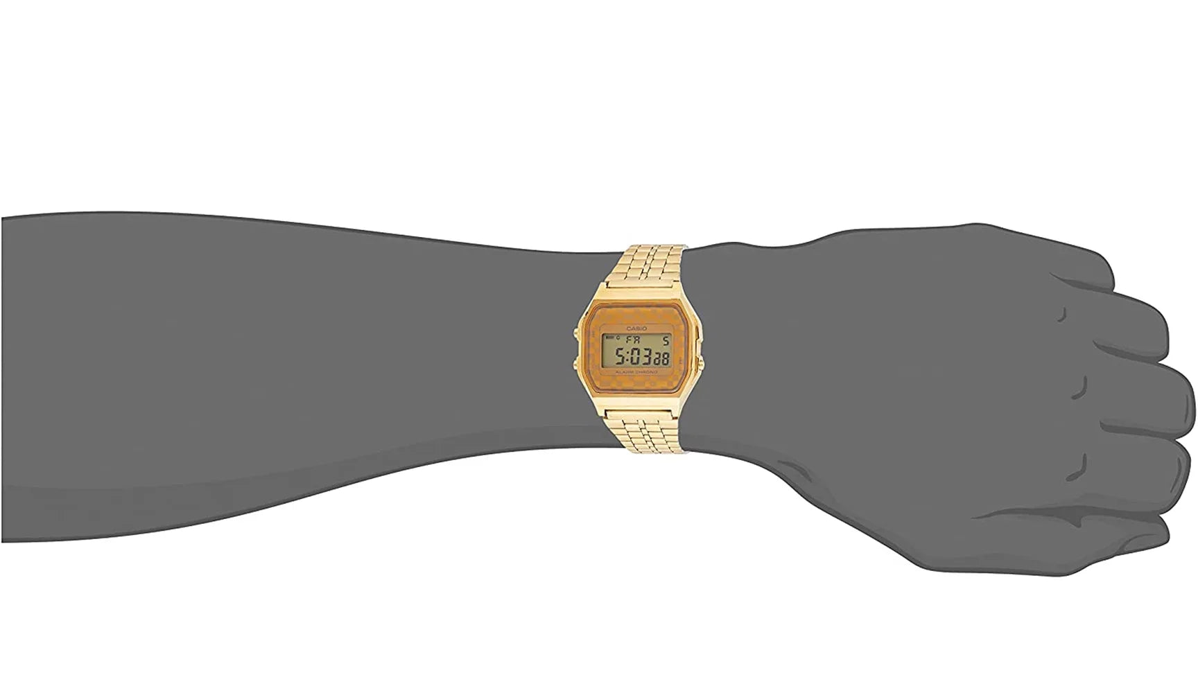 Casio Men's Vintage Digital Quartz Gold Tone Stainless Steel Watch A159WGEA-9A
