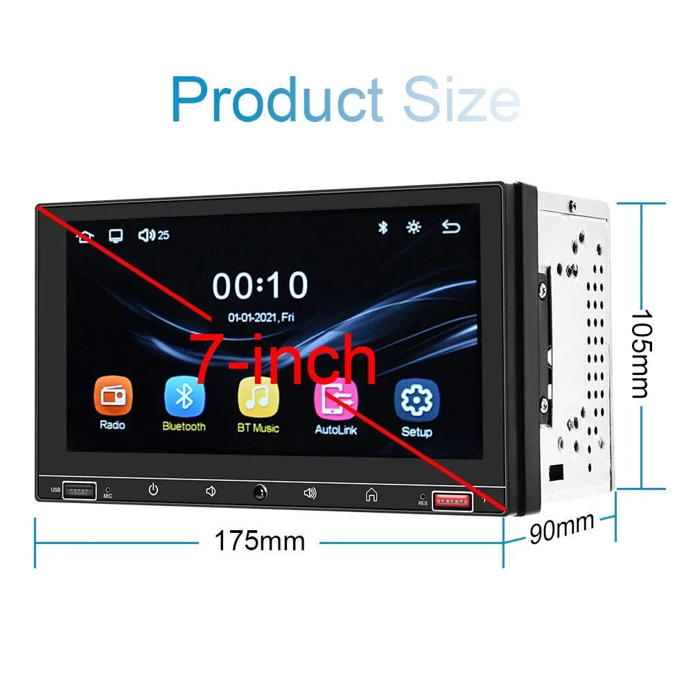 KingFurt Car Stereo with Apple Carplay & Android Auto Play MP5 Camera 7" HD Screen, FM Radio, Mirror Link