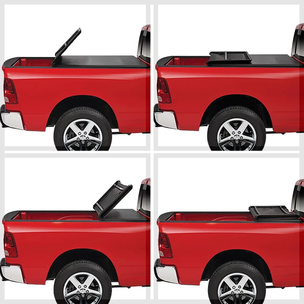 Short Bed Tonneau Protection 5.7Ft Soft Tri-Fold Fleetside for 09-21 Ram 1500/2500 Fits select: 2009,2011-2012 DODGE RAM 1500