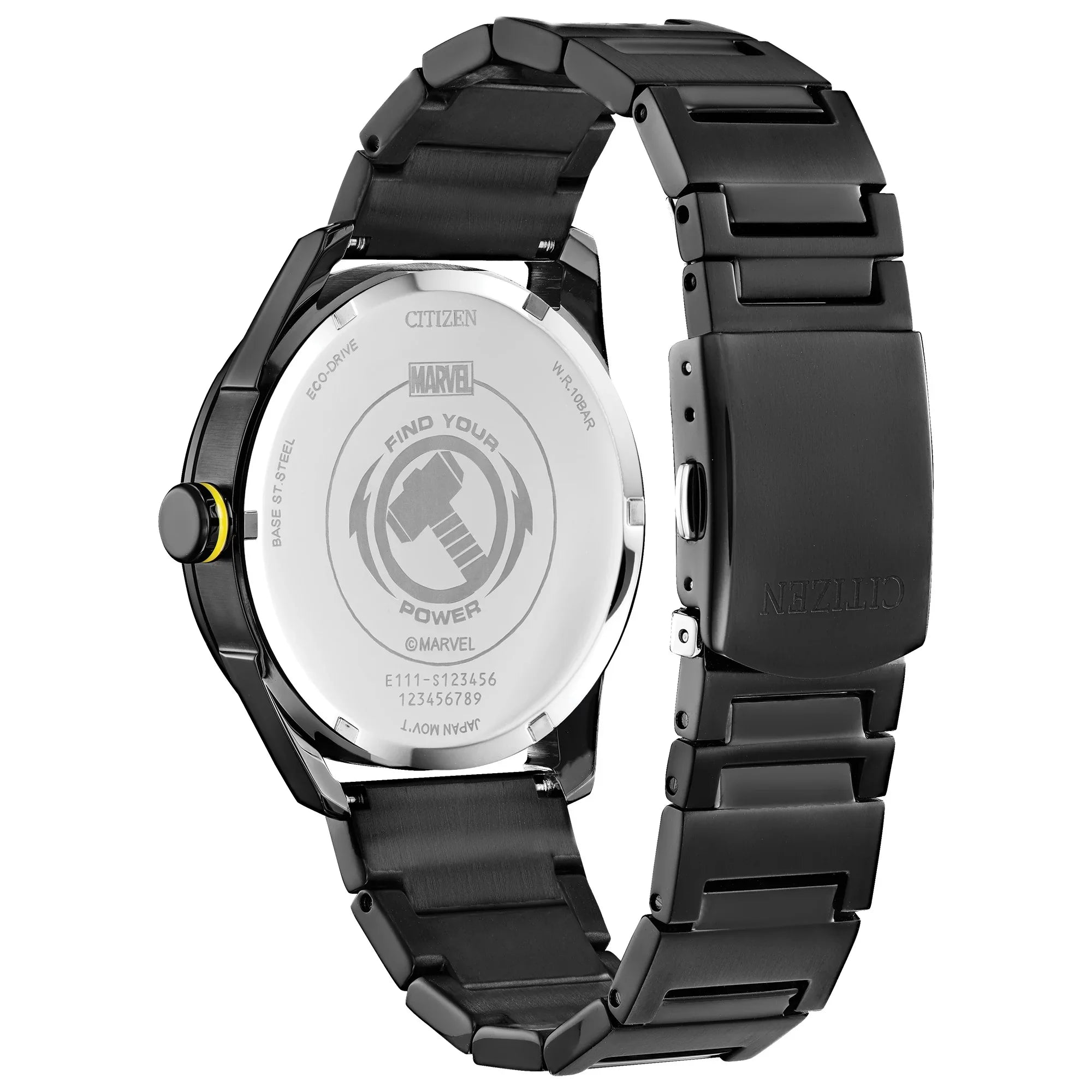 Citizen Men's Eco-Drive Marvel Thor Black IP Stainless Steel Watch - BM6987-50W