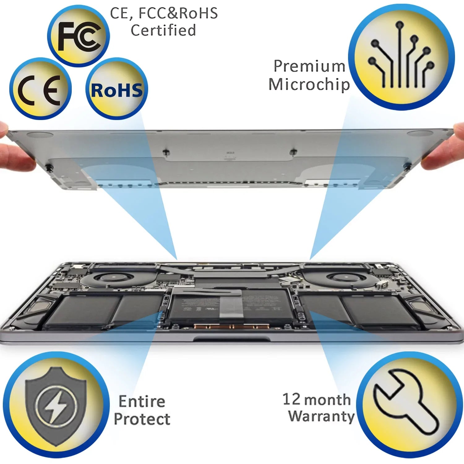A1494 Battery Matching Mac A1398 Mac Book Pro 15" Retina (Late 2013 & Mid 2014), Fits ME294 ME293 (11.26V 95Wh 8440mAh)