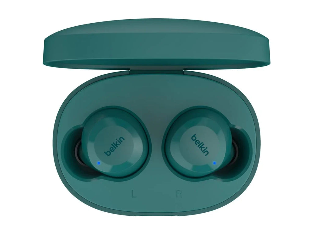 Belkin SoundForm™ Bolt, True Wireless Earbuds, Wireless Charging, IPX5 Sweat and Water Strong USB-C, Up to 28 Hours of Battery Life, iPhone, Galaxy, Pixel and More - Teal