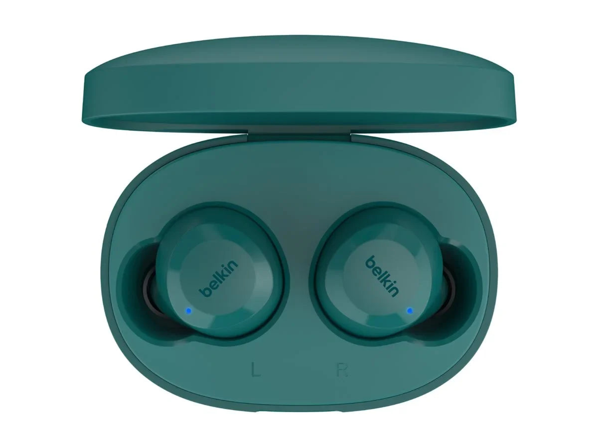 Belkin SoundForm™ Bolt, True Wireless Earbuds, Wireless Charging, IPX5 Sweat and Water Strong USB-C, Up to 28 Hours of Battery Life, iPhone, Galaxy, Pixel and More - Teal