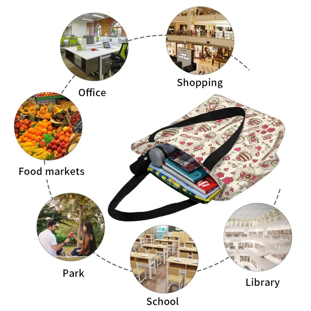 Lukts Paris Vintage Tote Bag,Shoulder Bag Women'S Hobos Handbags Large Capacity Shopping Bag