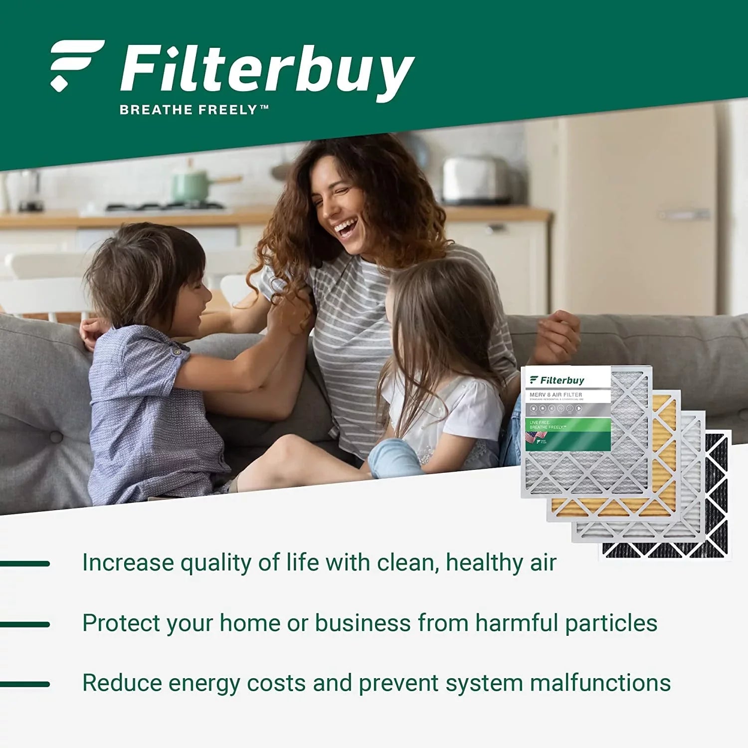 Filterbuy 20x23x1 MERV 11 Pleated HVAC AC Furnace Air Filters (5-Pack)