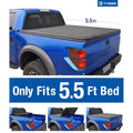 TYGER TG-BC3F1019 Tri-Fold Pickup Tonneau Protection Fit 09-14 Ford F-150 (NOT Raptor Series) w/o Utility Track 5.5 feet (66 inch) Trifold Truck Cargo Bed Tonno Coating (NOT For Stepside) 2010 2011 2012 2013