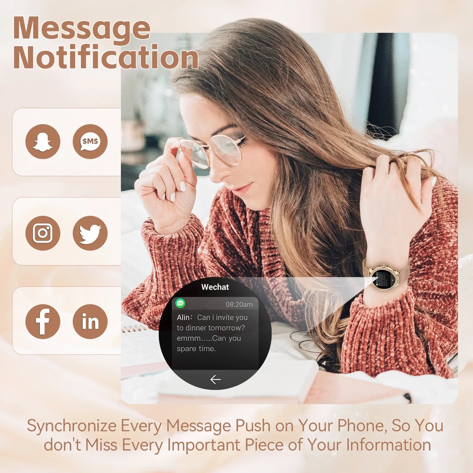 Smart Watches Women with Diamonds Bluetooth call
