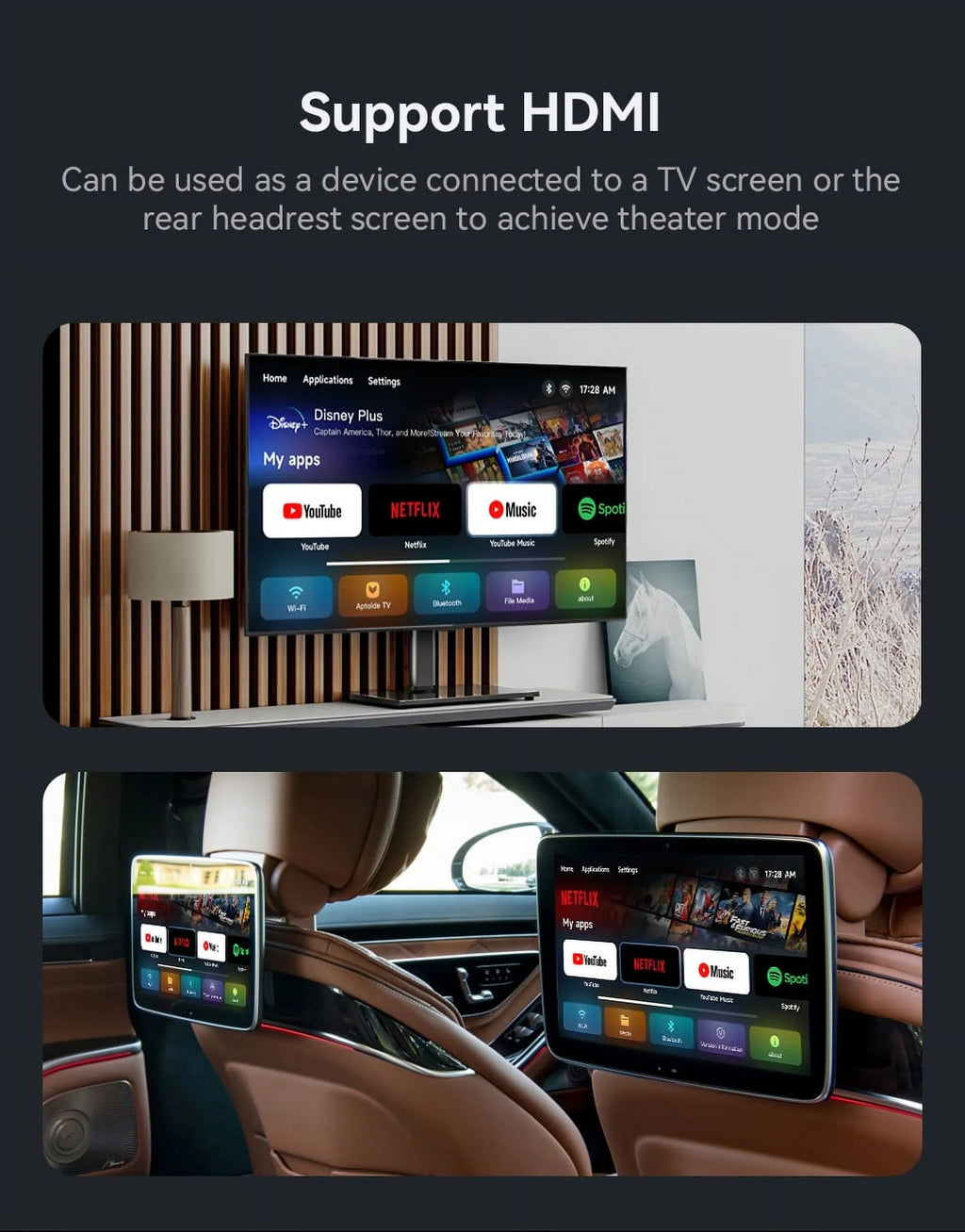 Biniz Carplay AI Box Android 11, Wireless Android Auto Multimedia Video Box with Netflix YouTube HDMI Output，8 Core, 2+16G Magic Box Carplay Support 4G SIM/TF Card,for Cars with Factory Wired Carplay