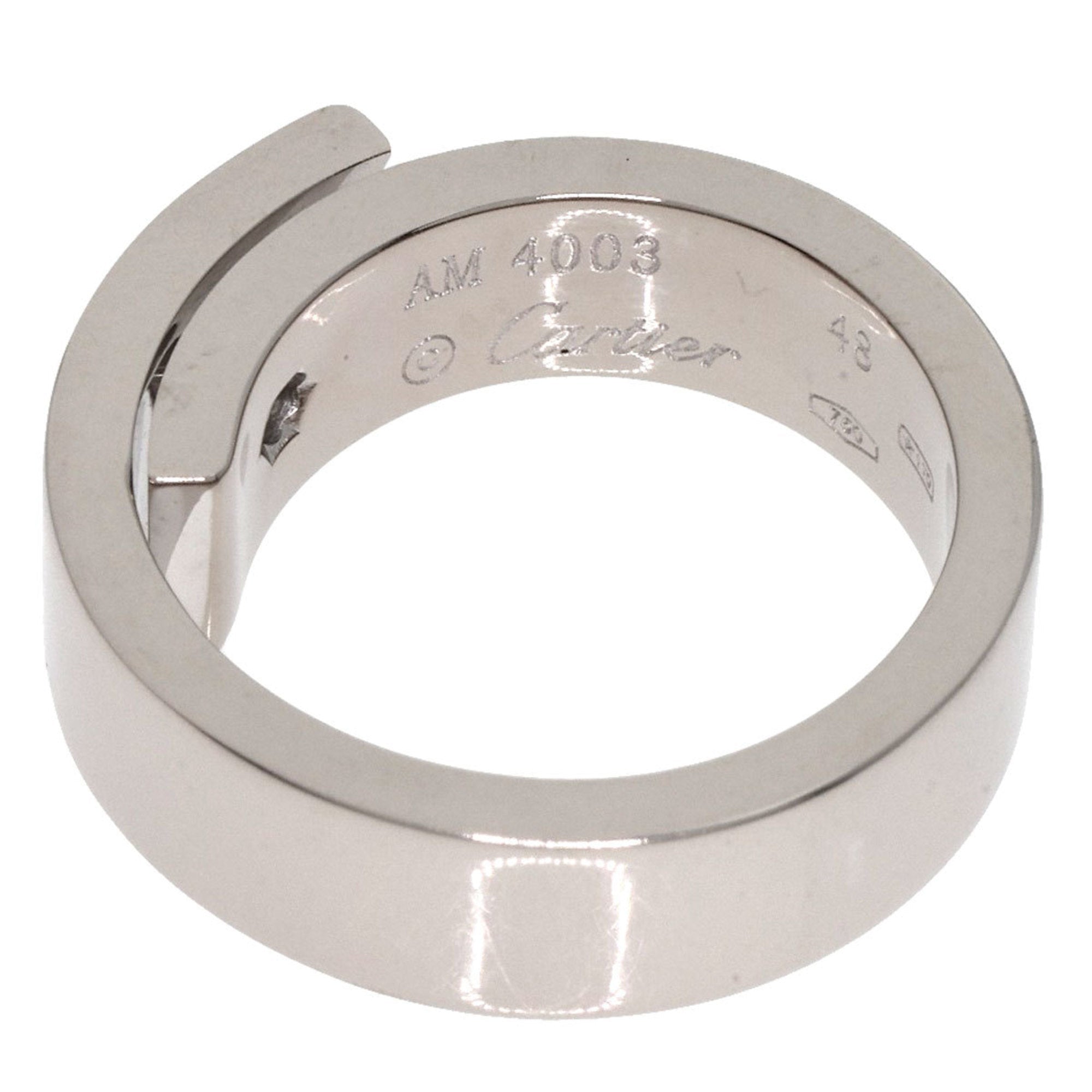 Pre-Owned Cartier Anniversary 1P Diamond #48 Ring, K18 White Gold, Women's, CARTIER (Good)
