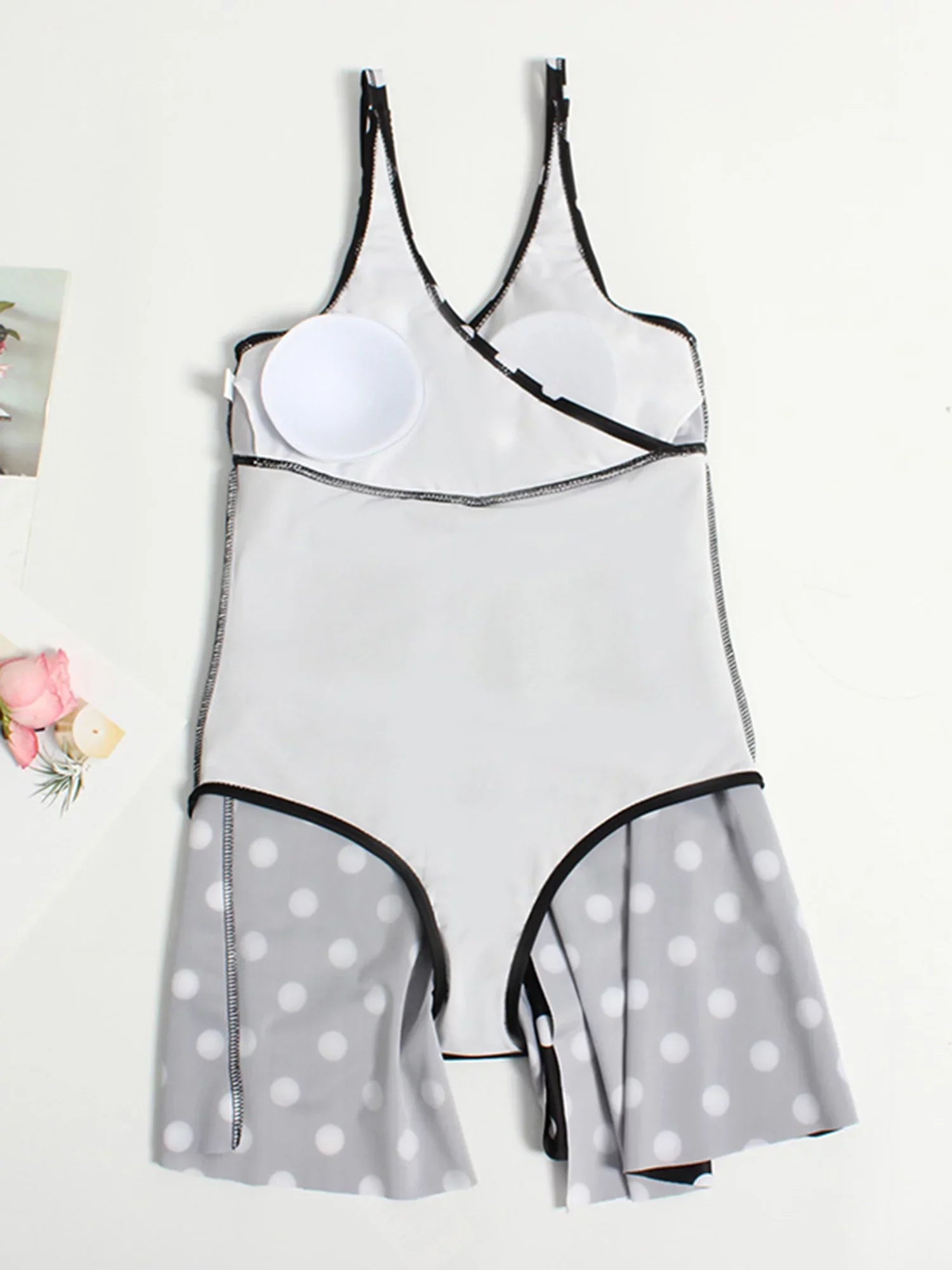Plus Size Swimsuit for Women One Piece Bathing Suit Polka Dot Bikini with Build-in Shorts Dress Swimwear