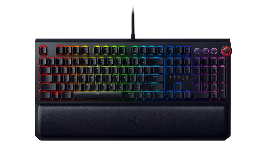 Razer BlackWidow Elite: Esports Gaming Keyboard - Multi-Function Digital Dial with Dedicated Media Controls - Ergonomic Wrist Rest - Razer Orange Mechanical Switches (Tactile and Silent)