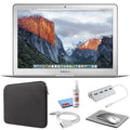 Apple MacBook Air 13-inch (i5 1.6GHz, 128GB SSD) (Early 2015, MJVE2LL/A) - Silver Bundle with Black Zipper Sleeve + Laptop Starter Kit + Cleaning Kit (Refurbished)