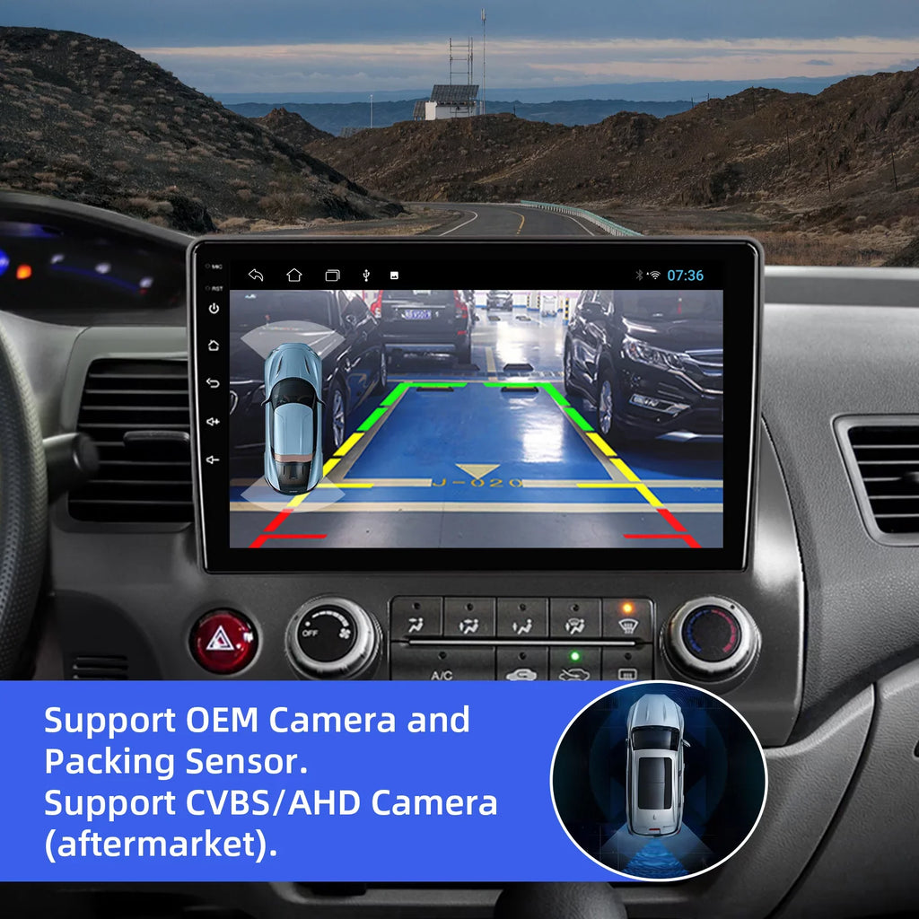 10.1 inches Android 10 Double Din Car Stereo for Honda Civic 2006-2011 IPS Touchscreen Screen Car Radio with Carplay & Android Auto Support Backup Camera GPS Navi FM BT
