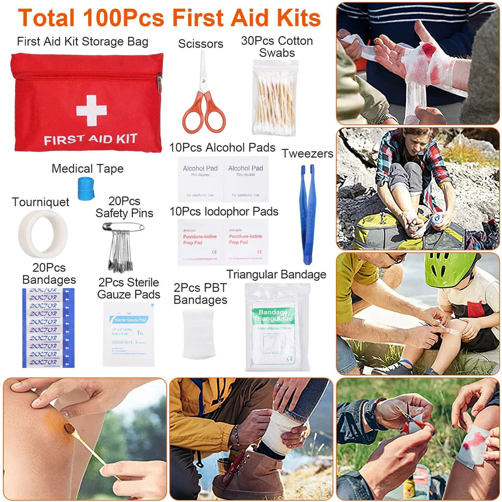 iMounTEK 125Pcs Survival Kits, Professional Emergency Survival Gear and Equipment Tactical Tools for Camping Hiking Hunting Outdoor Adventure, Gifts for Dad Husband, 8.66x6.3x5.9in