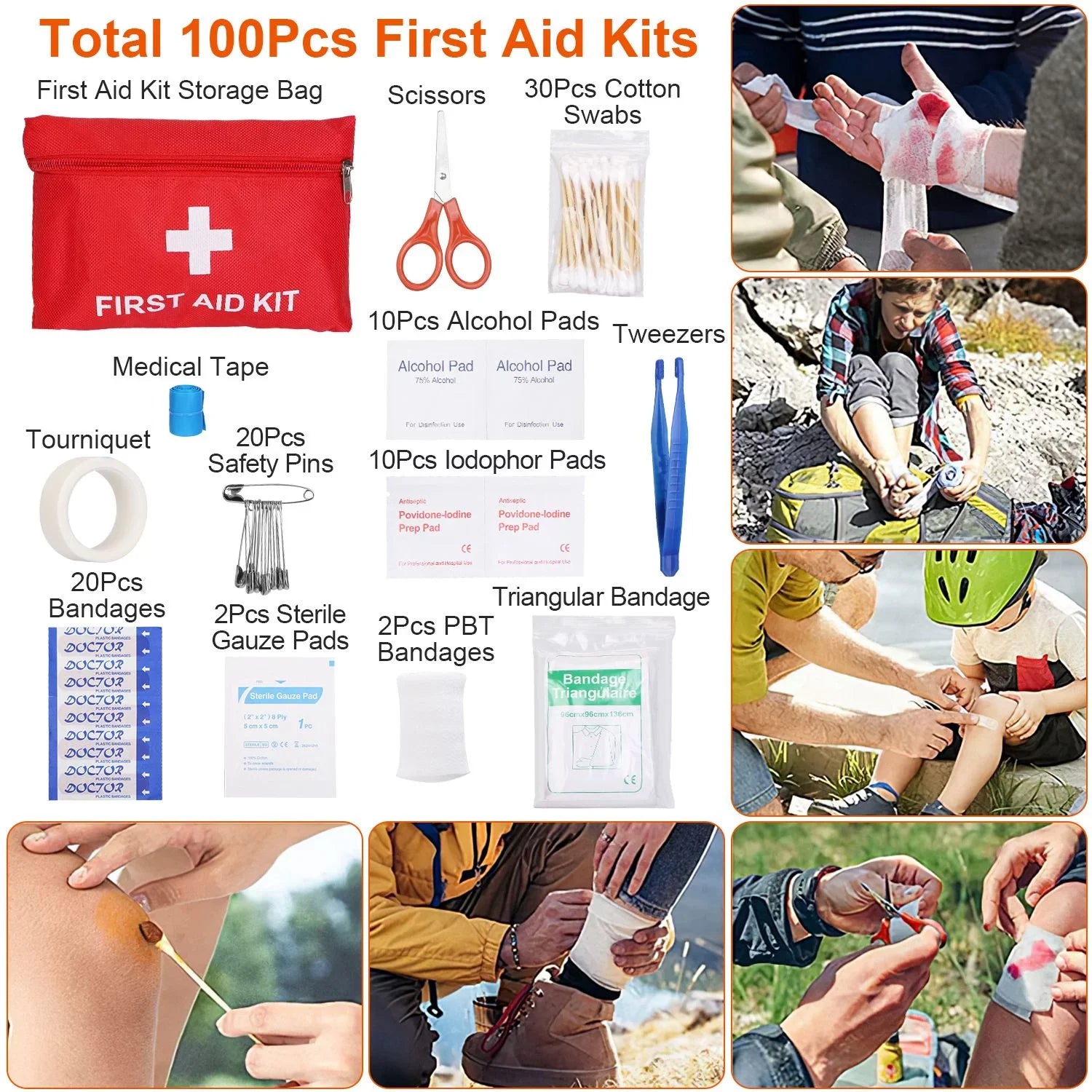 iMounTEK 125Pcs Survival Kits, Professional Emergency Survival Gear and Equipment Tactical Tools for Camping Hiking Hunting Outdoor Adventure, Gifts for Dad Husband, 8.66x6.3x5.9in