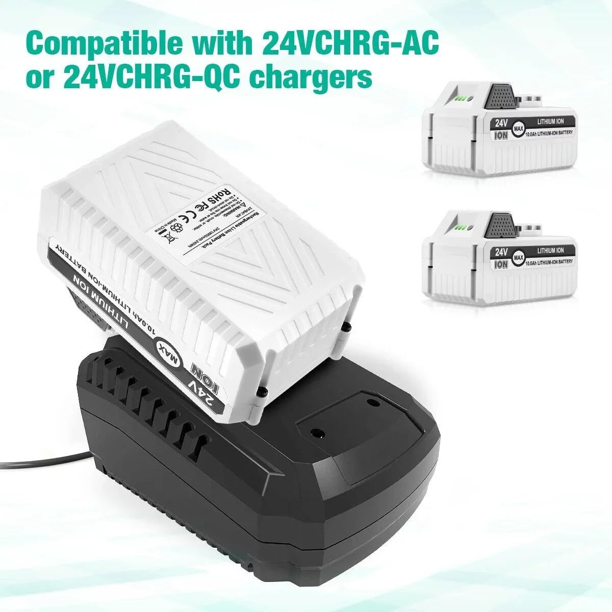 2Packs 10000mAh Li-ion Battery Matching with Sun Joe and Snow Joe 24V Battery for 24VBAT-LTX 24VBAT-LTW 24VBAT-LTE 24VBAT-LT 24VBAT 24V-X2-SB18 iON+ System for All Joe iON+ 24V Cordless Snow Blower