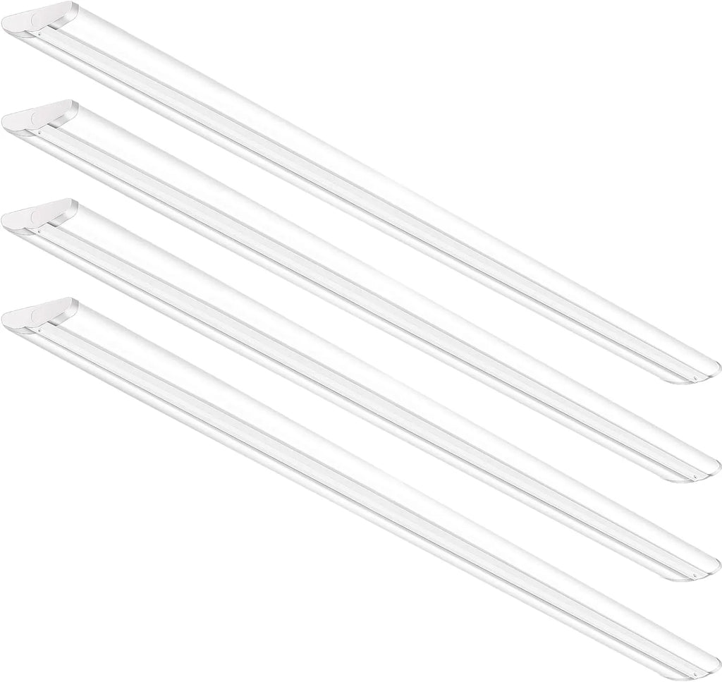 QCAI 8FT LED Shop Light 110W [6-lamp T8 Fluorescent Equiv.], Compact 8 Foot Strip Lights, 12500LM, 5000K, Commercial Grade Flush Mount Ultra Slim LED Wraparound for Garage Office Warehouse, 4 Pack