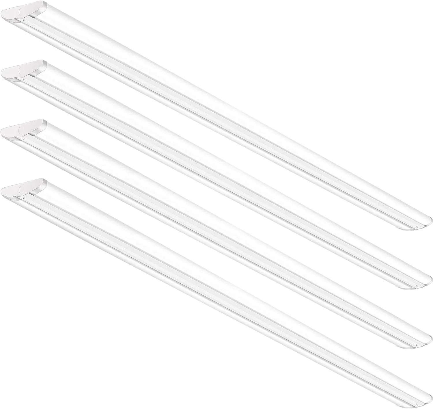 QCAI 8FT LED Shop Light 110W [6-lamp T8 Fluorescent Equiv.], Compact 8 Foot Strip Lights, 12500LM, 5000K, Commercial Grade Flush Mount Ultra Slim LED Wraparound for Garage Office Warehouse, 4 Pack