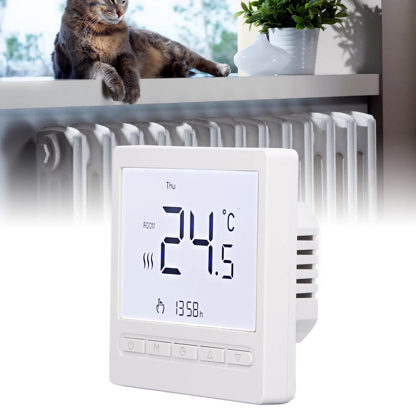 Qulable Household Smart Thermostat ligent Heating Thermostat for Water Electric Heating Wall Mounted Stove 220V