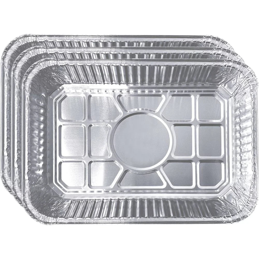 Weber 7646 Cast Iron Cooking Grates for Weber Q 300/3000 Series Grills Bundle with Generic Aluminum Drip Pans Set of 3 and Grill Shield Barbecue Waterproof Outdoor Protection