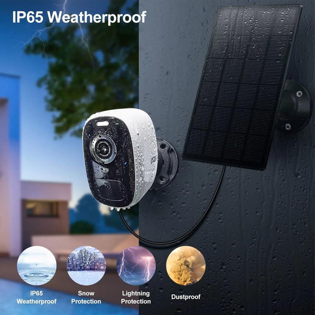 YUNWEN Solar Camera Outdoor Wireless: Magnetic WiFi 4MP Security Camera Battery Powered PIR/AI Motion Detection Two-Way Talk Spotlight Siren Alarm IP66 Waterproof Cloud/SD Storage