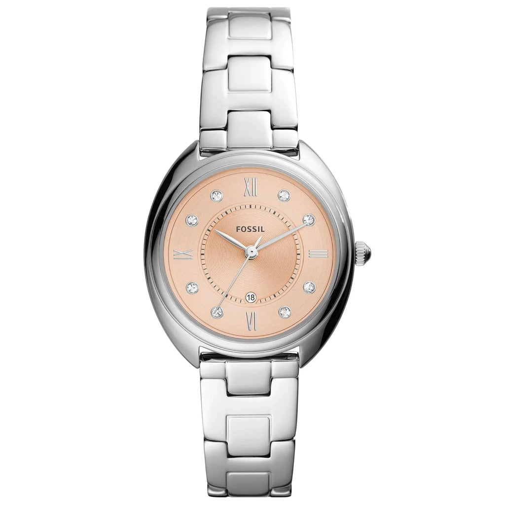 Fossil Gabby Crystal Accents Rose Gold Tone Dial Quartz Womens Watch, Black