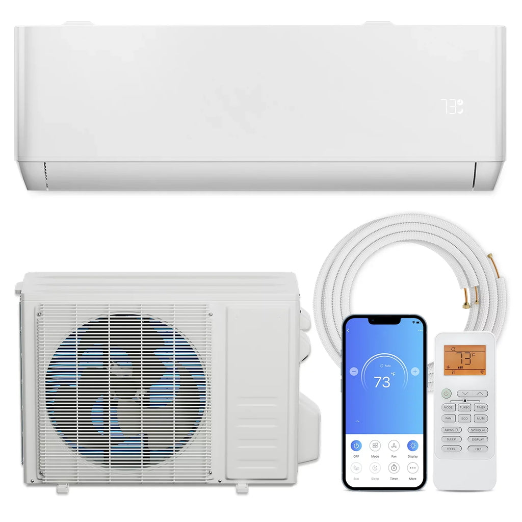 Magshion 9000 BTU 22 SEER Mini Split Air Conditioner & Heater Ductless Inverter System, Cools Up to 400 Sq.Ft., AC Unit with WIFI Smart Control & Pre-Charged Condenser, White