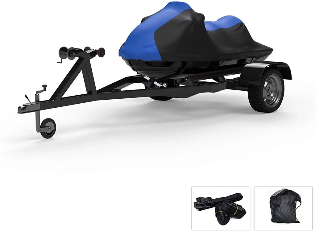 Environment Jet Ski Wrap for Yamaha Wave Runner XL 1200 Ltd 1999-2000 - Blue/Black Color - All Climate - Trailerable - Protects from Rain, Sun, and More! Includes Trailer Straps and Storage Bag