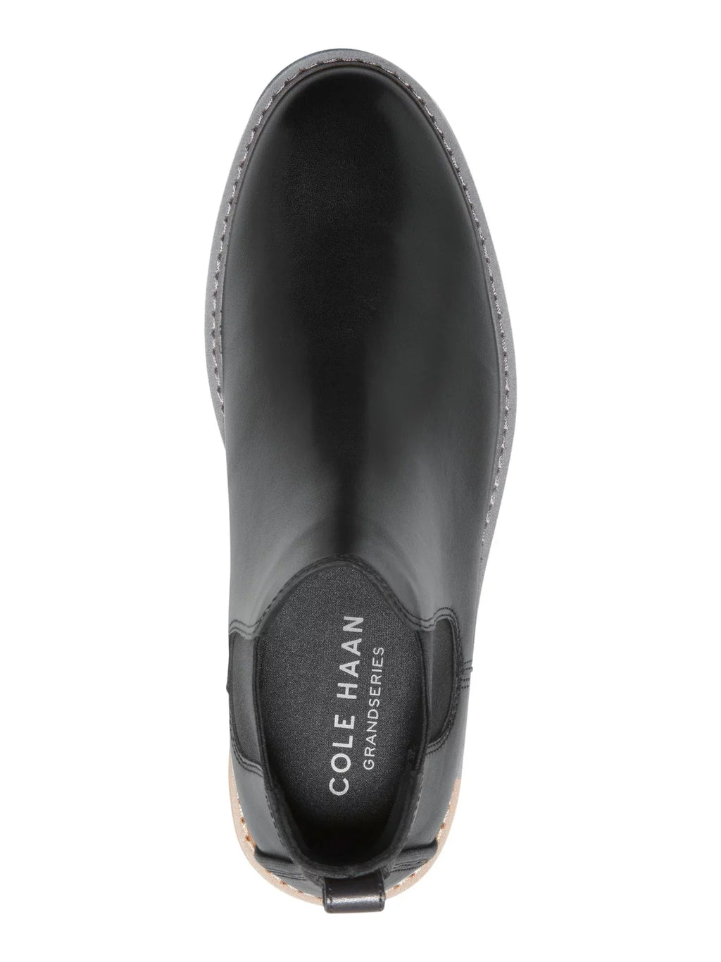 COLE HAAN GRANDSERIES Mens Black Pull Tab Goring Cushioned Go-to Round Toe Block Heel Leather Chelsea 10.5 M