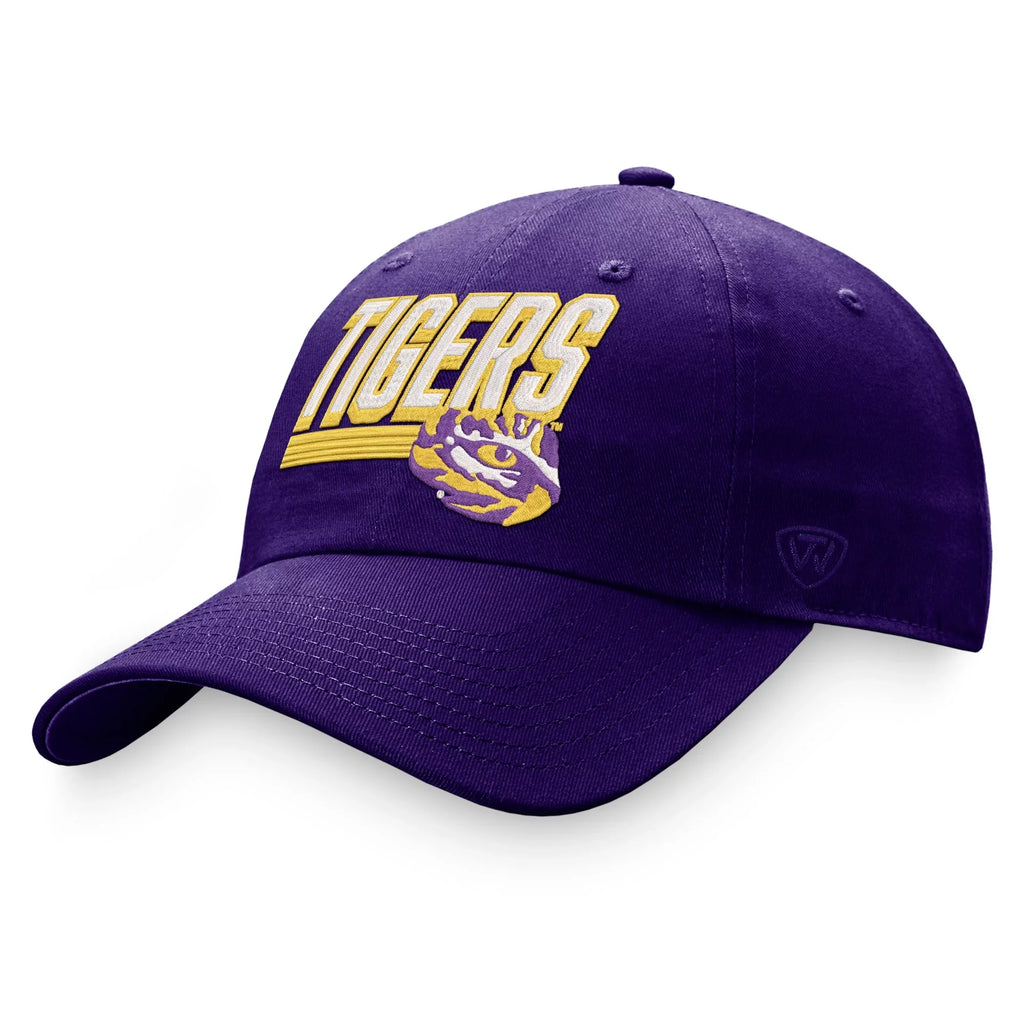 Men's Top of the World Purple LSU Tigers Slice Adjustable Hat - OSFA