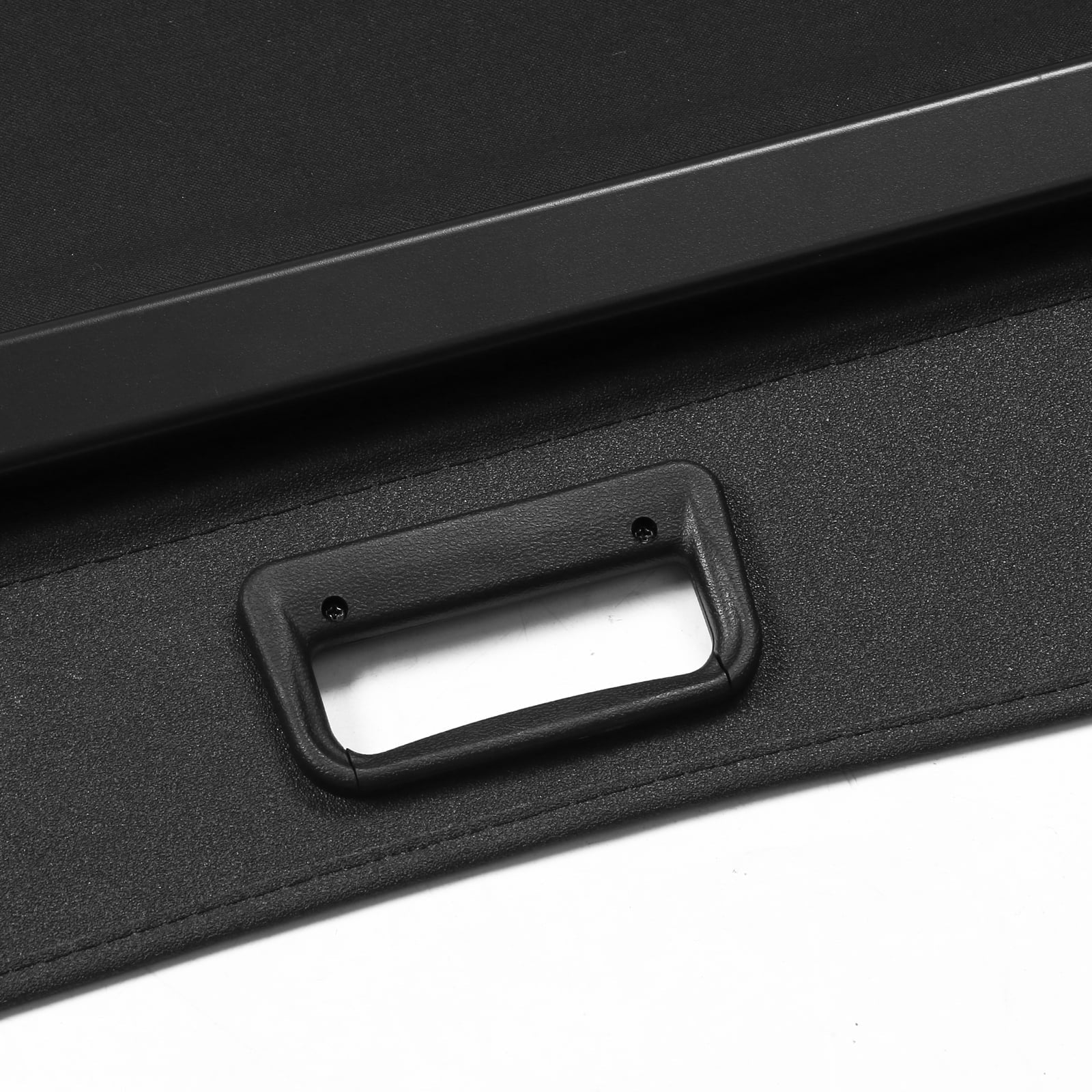 Ikon Motorsports Cargo Shield Suitable With 2014-2018 Subaru Forester (Only Fit Automatic Rear Gate) PVC & Aluminum Rod Black Security Rear Trunk Coating Security Retractable Shield