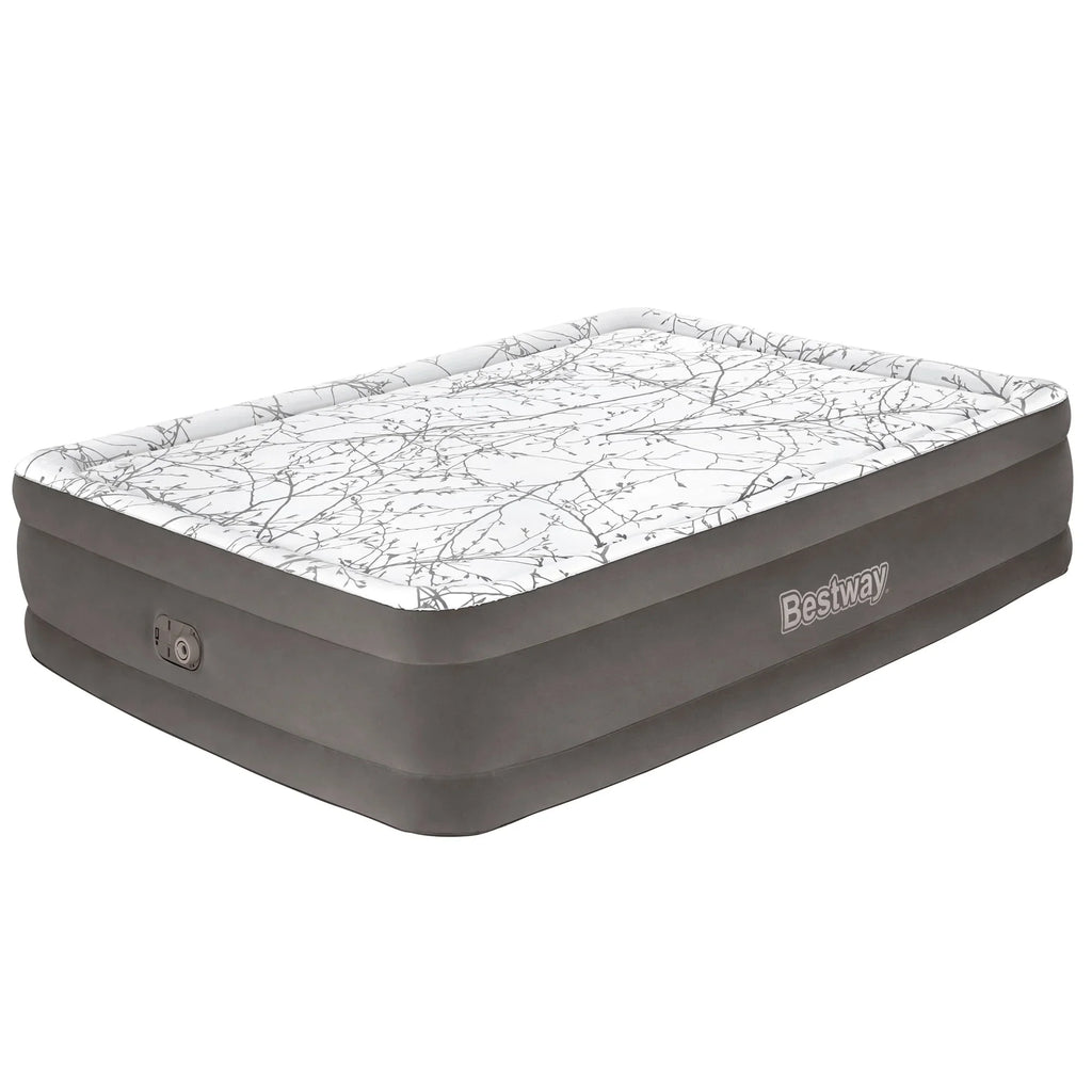 Bestway Tritech Cushify Top Air Mattress Queen 18” with Built-in AC Pump and Antimicrobial Coating
