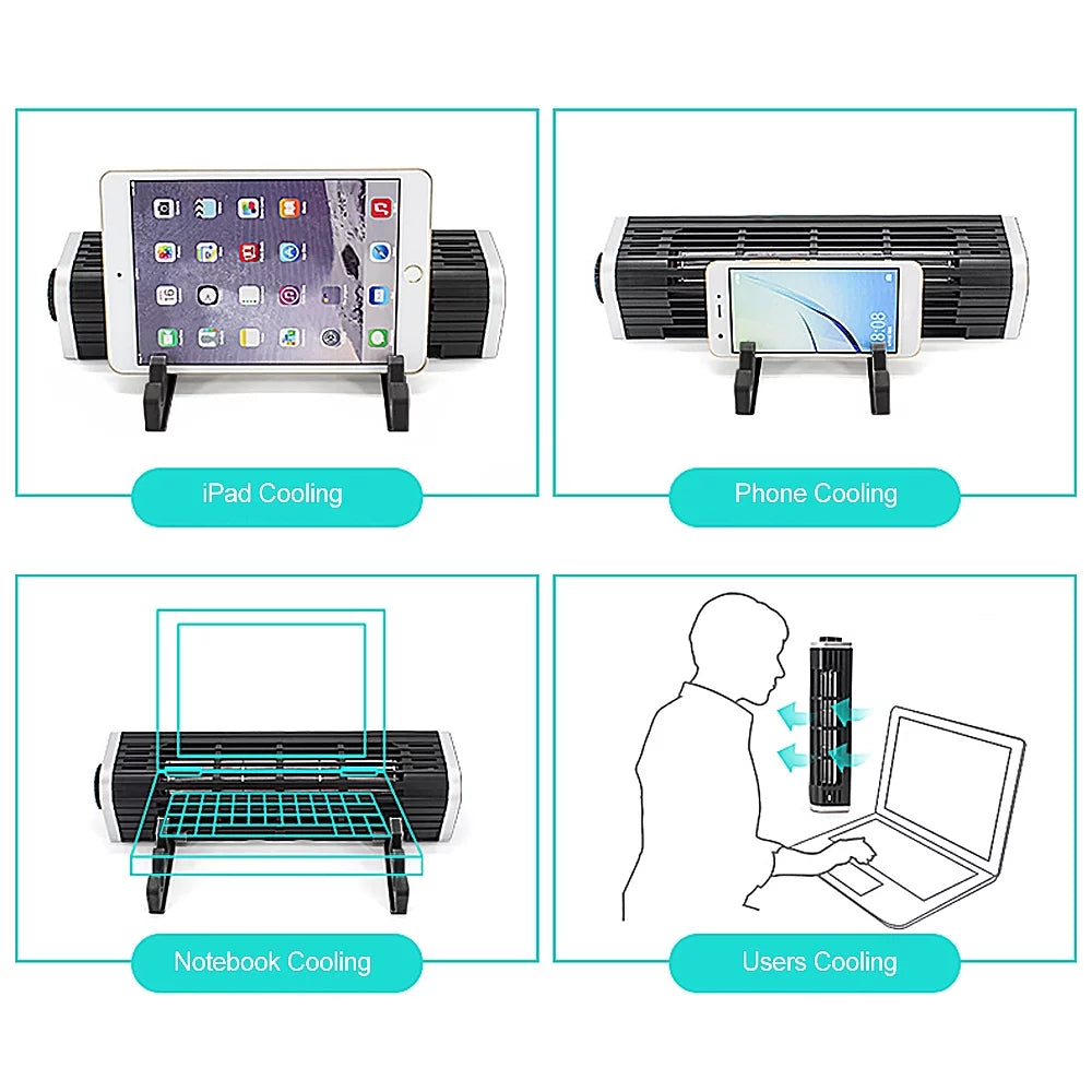 Olmaster CF-1691 USB Cooling Fan Laptop Pad Stand Fan Notebook Computer Phone Cooler Horizontal Fan Bracket Black